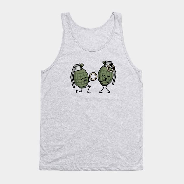 Hand grenade marriage proposal funny couples army Tank Top by LaundryFactory